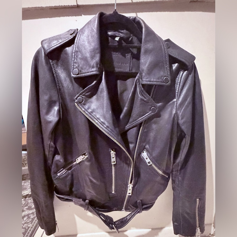 ALLSAINTS BALFERN LEATHER BIKER JACKET SIZE 10